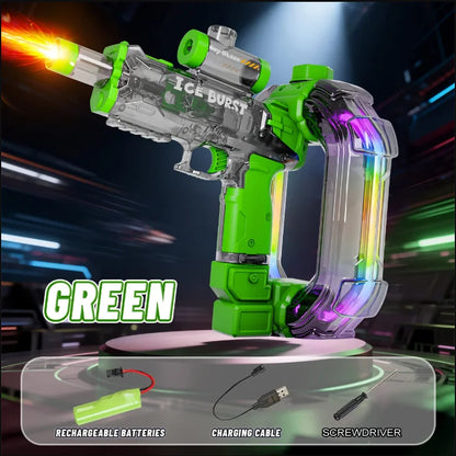 Ring-shaped Electric Water Gun Kids Cool Toy Automatic Water Squirt Gun with Colorful Lights and Sound Summer Outdoor Toy Gift