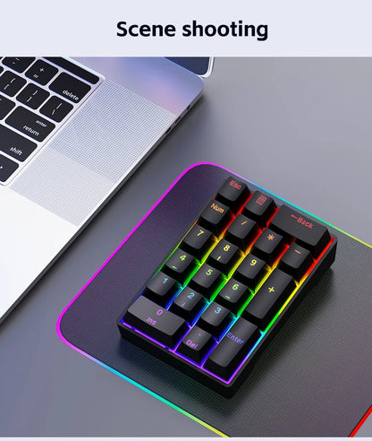 YF20 Mini Keyboard Mechanical Numeric Keyboard Wired Laptop External Keypad Mini Office Portable Keypad Chilrdren Gift Man Gifts