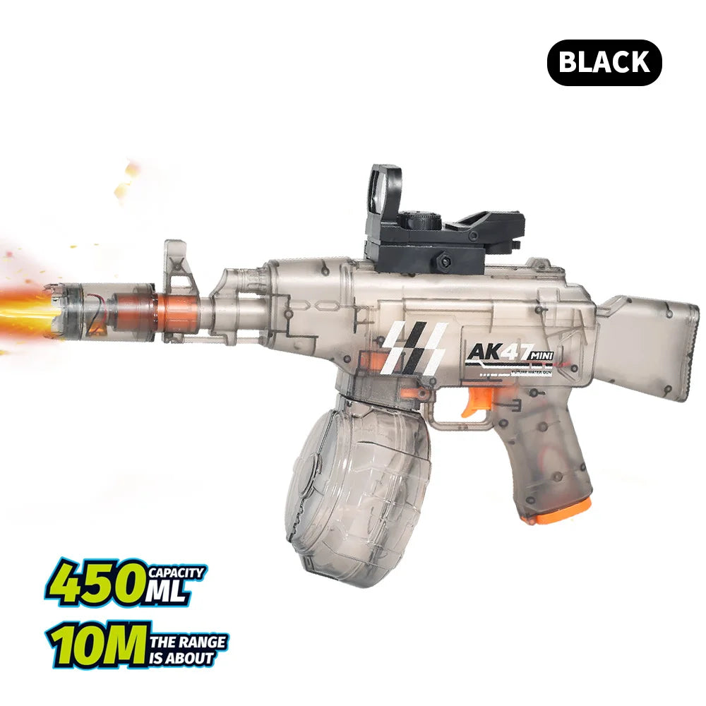 Water Gun for Water Wars, Electric Water Gun with Continuous Flashing Lights, Large Capacity, Strong Shooting Range