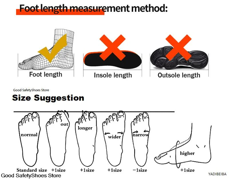 Safety Shoes Men For Work Sneakers Women Men Steel Toe Work Shoes Security Protective Shoes Lightweight Anti-Smash Anti-Puncture
