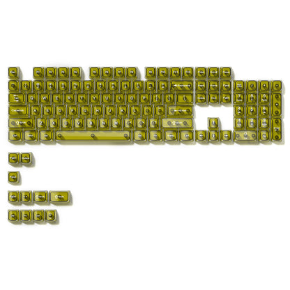 115 Keys Purple Transparent Clear Keycaps Crystal Ceramic PC Keycap RGB Shine Through Key cap MDA Profile for MX Switch Keyboard