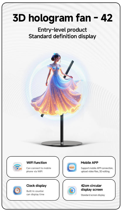 3D Hologram Fan 42CM Desktop LED Display Equipment Projector Holographic Display New Generation Hologram Machine For Advertising