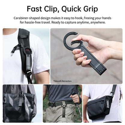 Ulanzi MA30 Carabiner-Mounted Phone Tripod for iPhone 15 14 13 12 Pro/Pro Max Dual-sided Magnet Tripod Desk Mount Phone Handle