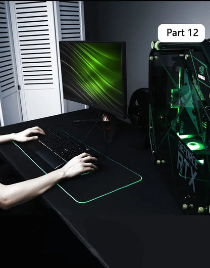 RGB LED Gaming Mouse Pad | 10+ Color Modes | Desk Setup Accessory