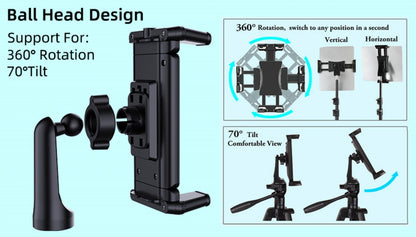 Tripod Mount for Mobile Phones and Tablets, Can Be Used with a Tripod for Video Shooting, Time-lapse Or Live Streaming