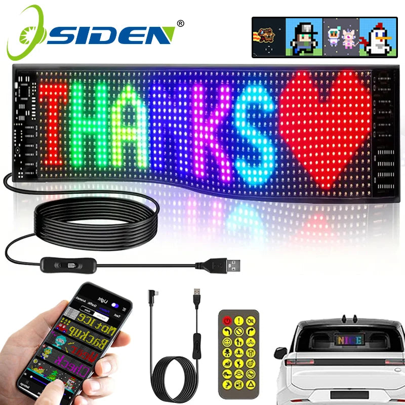 Smart Led Display Screen APP Control Customizable Tex With Bluetooth Programmable Led Eyes for Car DIY Store Hotel Holiday Decor