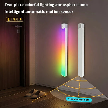RGB Ambient Sensor Light - Adjustable Rainbow Gradient Running Light Suitable for Various Scenes Such As Living Room Bedroom