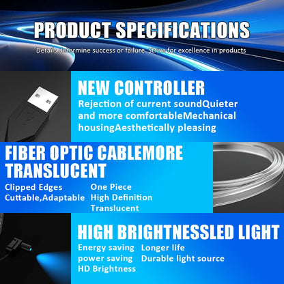 RGB Automobile interior ambient lighting 1M2M3M4M5M Remote control neon lights Voice control USB Fiber Optic Atmosphere Lamp