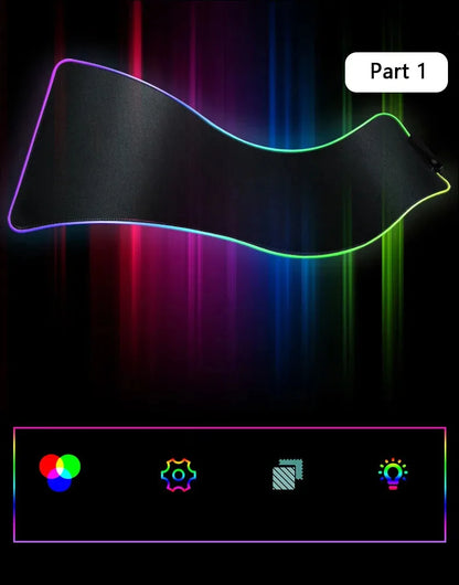 RGB LED Gaming Mouse Pad | 10+ Color Modes | Desk Setup Accessory