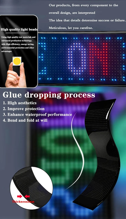 Demon Eyes Car LED Logo APP LED Matrix Pixel Panel Night Light DIY Programmable Flexible LED Display for Car Truck Accessorie