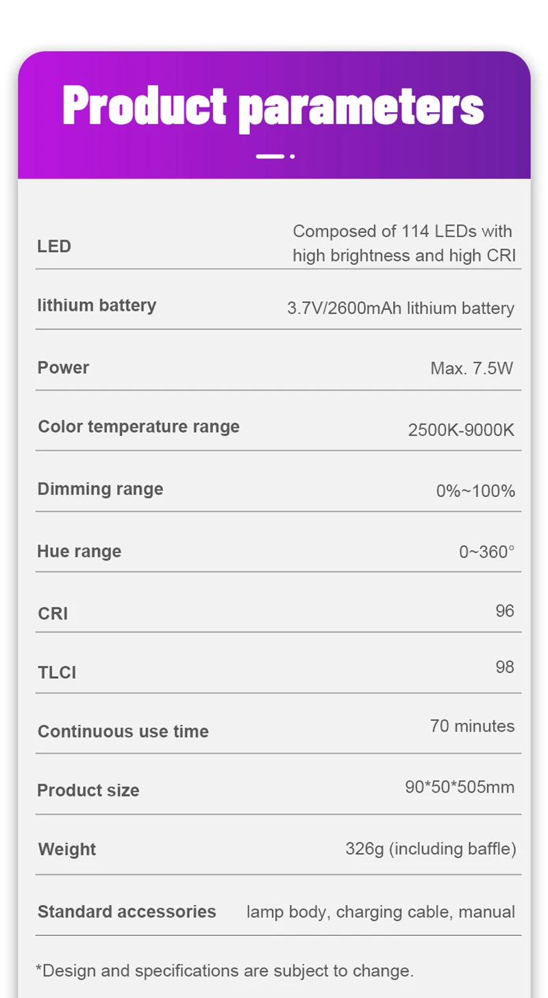 Upgrade RGB Video Light Stick w Barndoor Wand Party Colorful LED Lamp Fill Light Handheld Flash Speedlight Photography Lighting