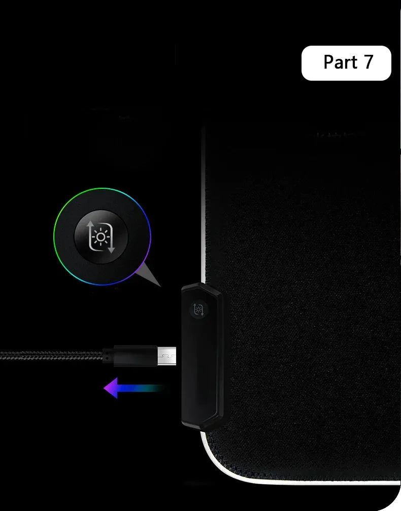 RGB LED Gaming Mouse Pad | 10+ Color Modes | Desk Setup Accessory