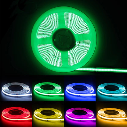 8mm PCB COB LED Strip Light With DC Head 12V 320LEDs/m High Brightness Flexible Tape Warm Natural White Red Green Blue 0.5m 5m