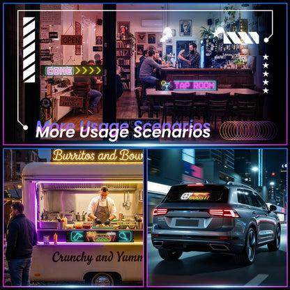 16*32RGB Pixel Soft Screen, USB 5V Programmable Scrolling Text/Animation, APP + Remote Control for Custom Text/Pattern/Animation Scrolling LED Display for DIY Decoration