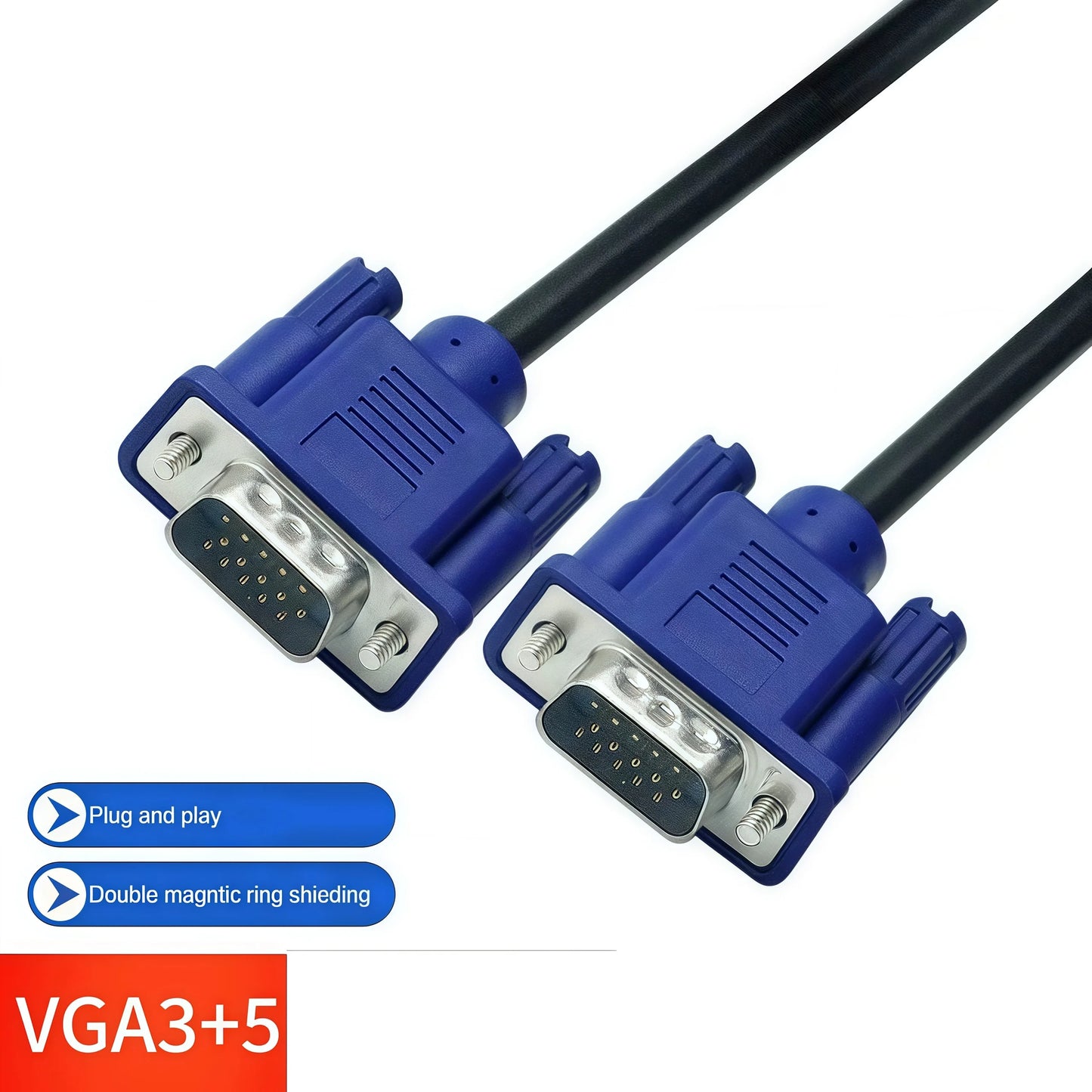 VGA To VGA Cable 15 Pin Male To Male Extension Converter Connector for Computer Monitor Projector PC TV Adapter
