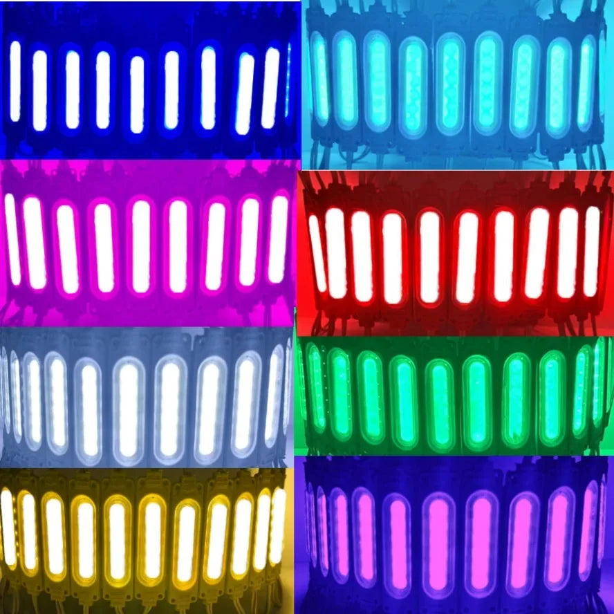 Wholesale 10PCS/lot 12V Multicolour Led Modules COB Light Backlight Shop Banner Waterproof IP65 Christmas Decorations Warm White