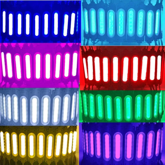 Wholesale 10PCS/lot 12V Multicolour Led Modules COB Light Backlight Shop Banner Waterproof IP65 Christmas Decorations Warm White