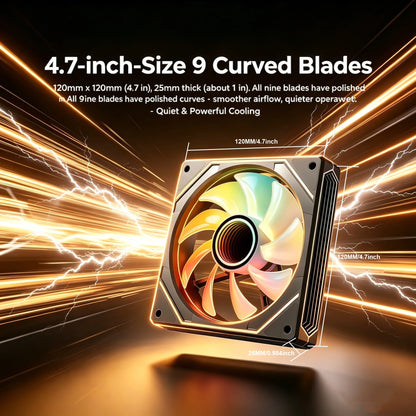 5 Pack ARGB PWM Fans,3 Forward Fan +2 Reverse Fans,5V Addressable RGB Fans with Controller and Remote control