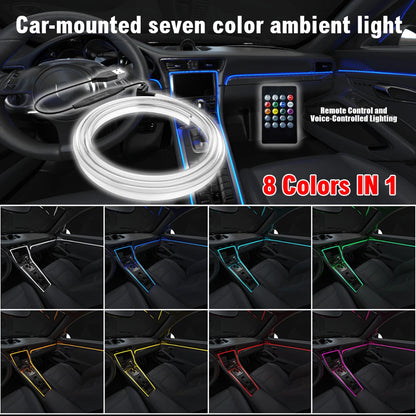 RGB Automobile interior ambient lighting 1M2M3M4M5M Remote control neon lights Voice control USB Fiber Optic Atmosphere Lamp