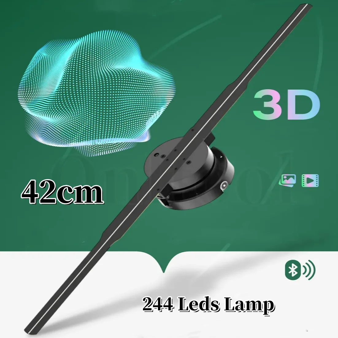 3D Hologram Fan WiFi 3D Holographic Projector Advertising Display HD Light Holographic Projector for Stores Bars Party Xmas