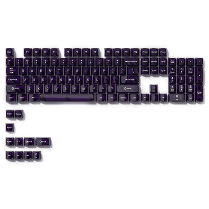 115 Keys Purple Transparent Clear Keycaps Crystal Ceramic PC Keycap RGB Shine Through Key cap MDA Profile for MX Switch Keyboard