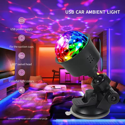 RGB Sound-Activated LED Disco Ball Stage Light with Remote