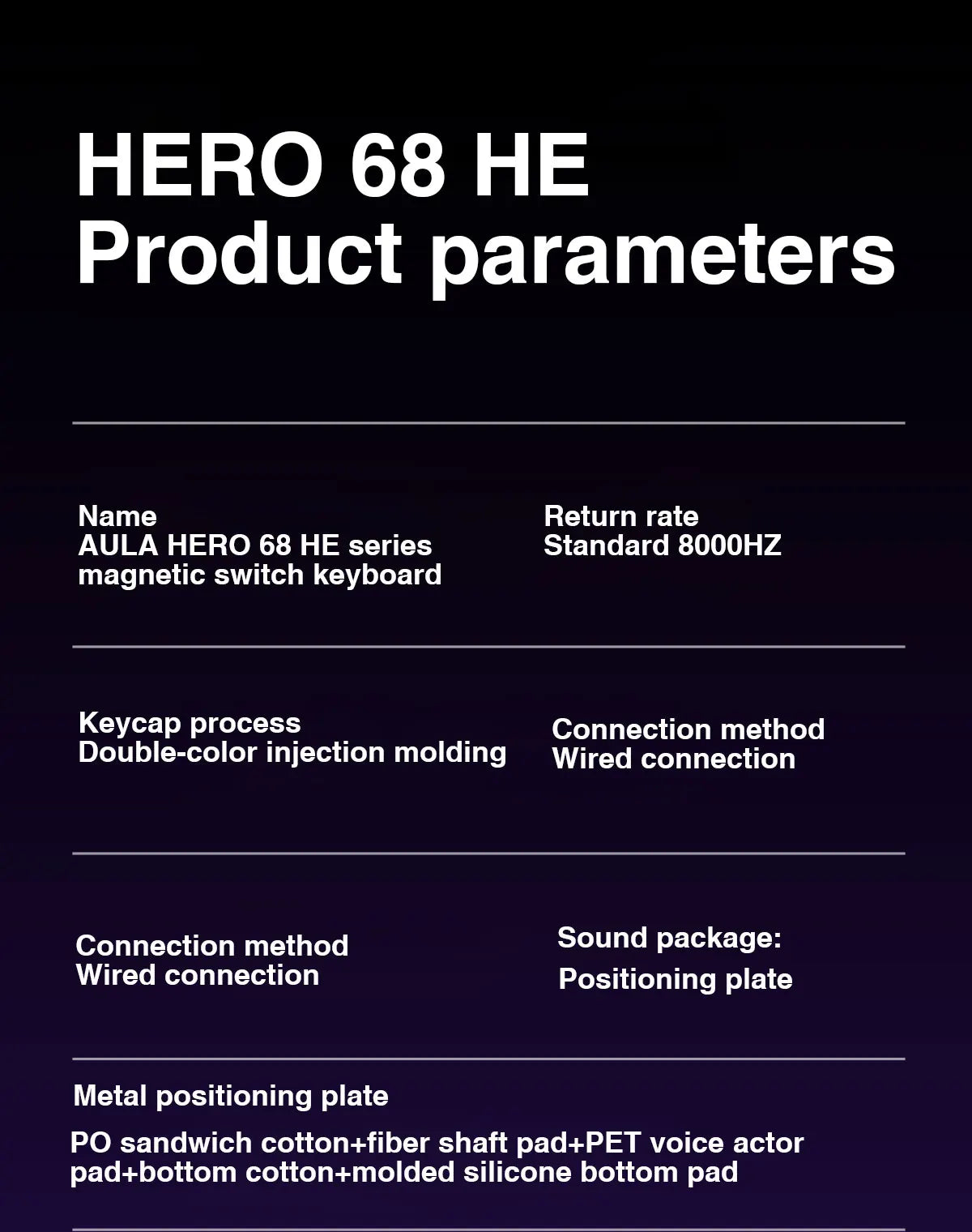 HERO 68HE RGB Mechanical Gaming Keyboard, 68-Key Wired