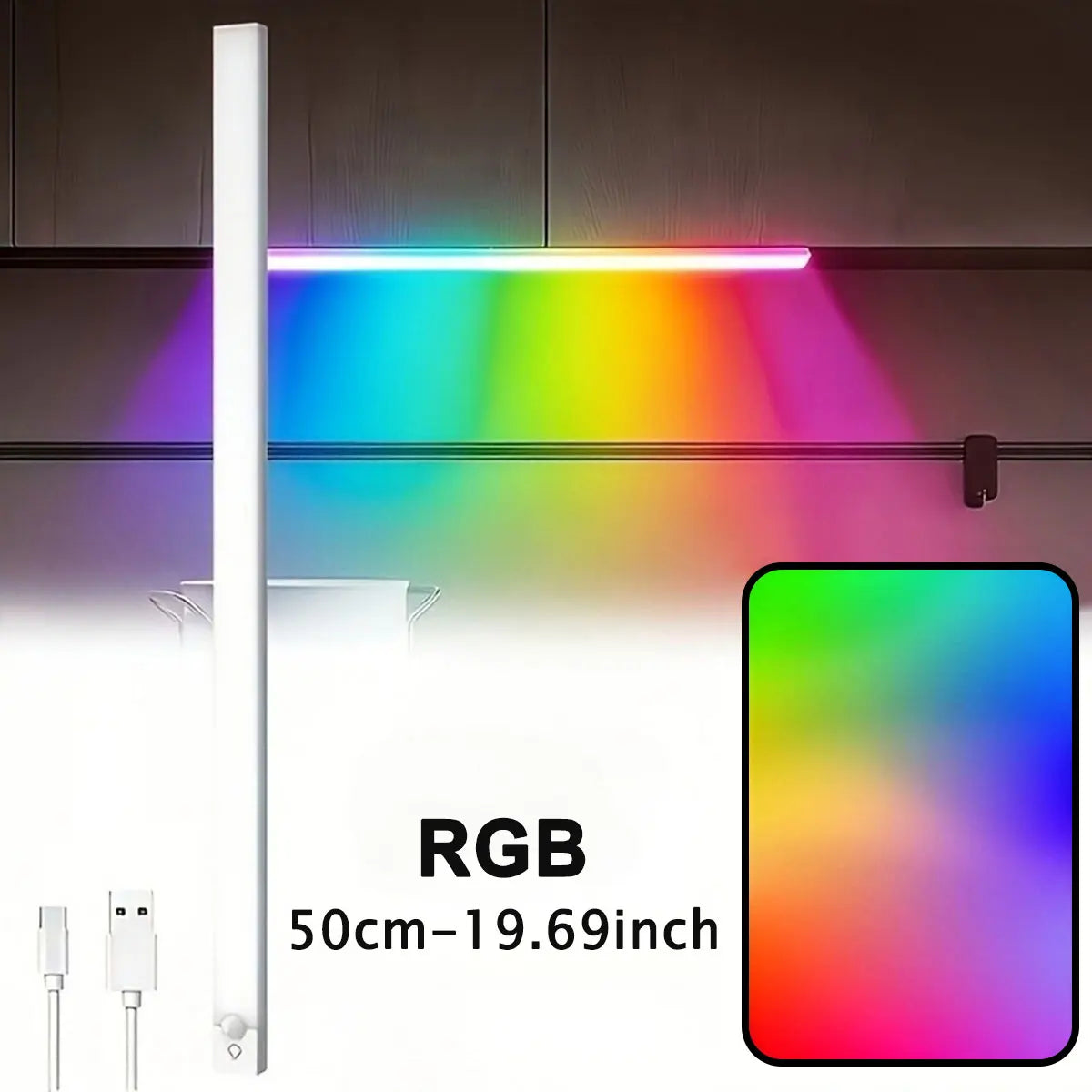RGB Ambient Sensor Light - Adjustable Rainbow Gradient Running Light Suitable for Various Scenes Such As Living Room Bedroom