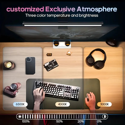 RGB Stepless Dimming LED Monitor Light Bar Eye Protection for Computers Laptops Work Study Game Screen Hanging