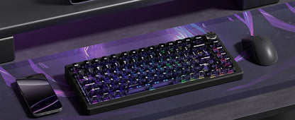 115 Keys Purple Transparent Clear Keycaps Crystal Ceramic PC Keycap RGB Shine Through Key cap MDA Profile for MX Switch Keyboard