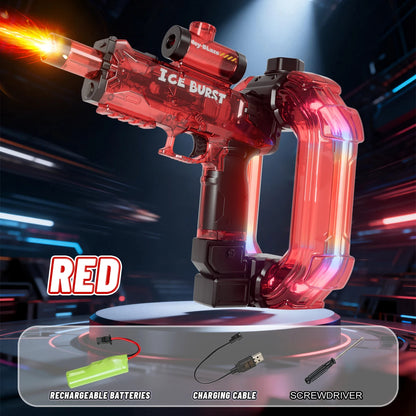Ring-shaped Electric Water Gun Kids Cool Toy Automatic Water Squirt Gun with Colorful Lights and Sound Summer Outdoor Toy Gift