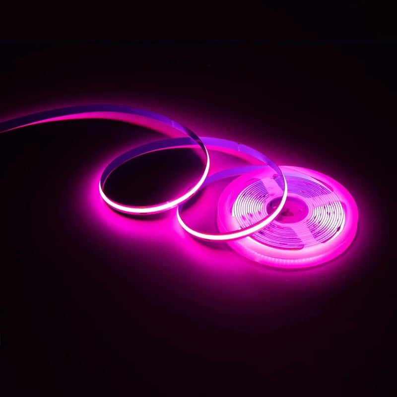 8mm PCB COB LED Strip Light With DC Head 12V 320LEDs/m High Brightness Flexible Tape Warm Natural White Red Green Blue 0.5m 5m