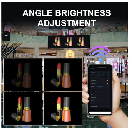 3D Hologram Fan WiFi 3D Holographic Projector Advertising Display HD Light Holographic Projector for Stores Bars Party Xmas