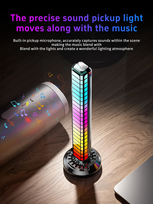 RGB Music Rhythm Light Voice Controlled Atmosphere Light Car Air Outlet Aromatherapy Atmosphere Lamp LED Rhythm Pickup Lamp