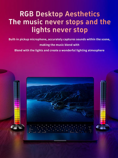RGB Music Rhythm Light Voice Controlled Atmosphere Light Car Air Outlet Aromatherapy Atmosphere Lamp LED Rhythm Pickup Lamp