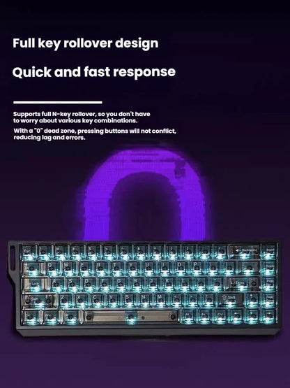 Wired Mechanical Keyboard 68 Keys RGB Backlit Mini Compact Gaming Keyboard Hall Effect Magnetic Switch For Laptop PC FPS