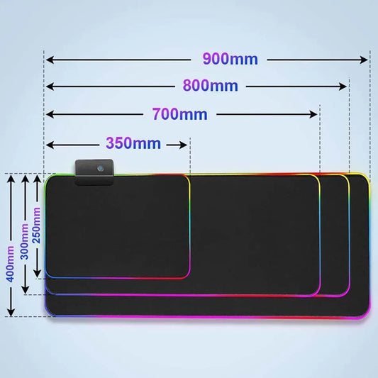 RGB LED Gaming Mouse Pad | 10+ Color Modes | Desk Setup Accessory