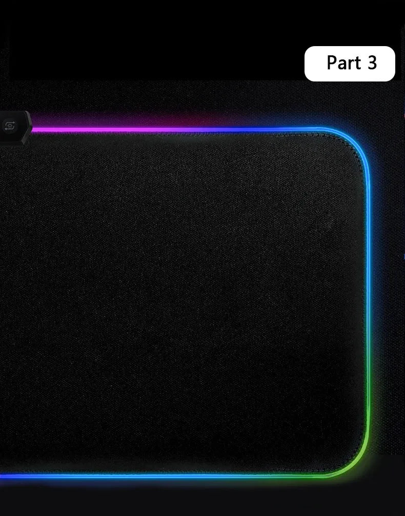RGB LED Gaming Mouse Pad | 10+ Color Modes | Desk Setup Accessory