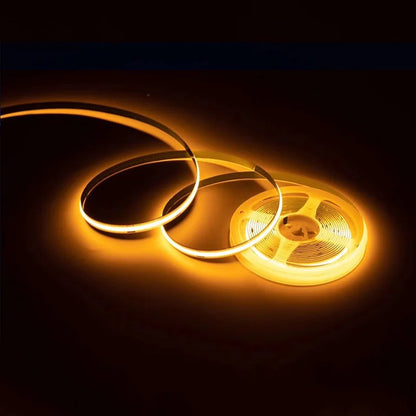 8mm PCB COB LED Strip Light With DC Head 12V 320LEDs/m High Brightness Flexible Tape Warm Natural White Red Green Blue 0.5m 5m