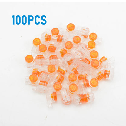 50/100/200PCS Waterproof Gel-Filled Orange Clear Button Telephone Wire Connectors UY Butt Splice Connector K1 Network Cable Term