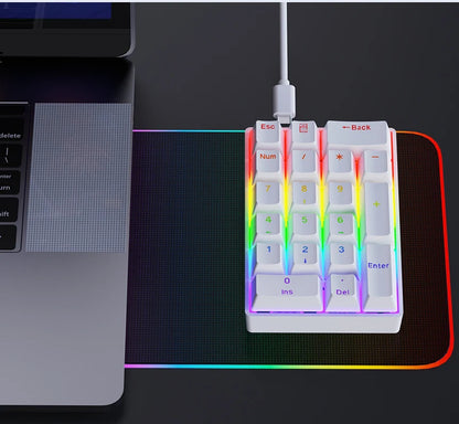 YF20 Mini Keyboard Mechanical Numeric Keyboard Wired Laptop External Keypad Mini Office Portable Keypad Chilrdren Gift Man Gifts
