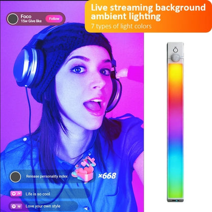 RGB Ambient Sensor Light - Adjustable Rainbow Gradient Running Light Suitable for Various Scenes Such As Living Room Bedroom