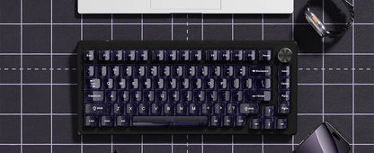 115 Keys Purple Transparent Clear Keycaps Crystal Ceramic PC Keycap RGB Shine Through Key cap MDA Profile for MX Switch Keyboard