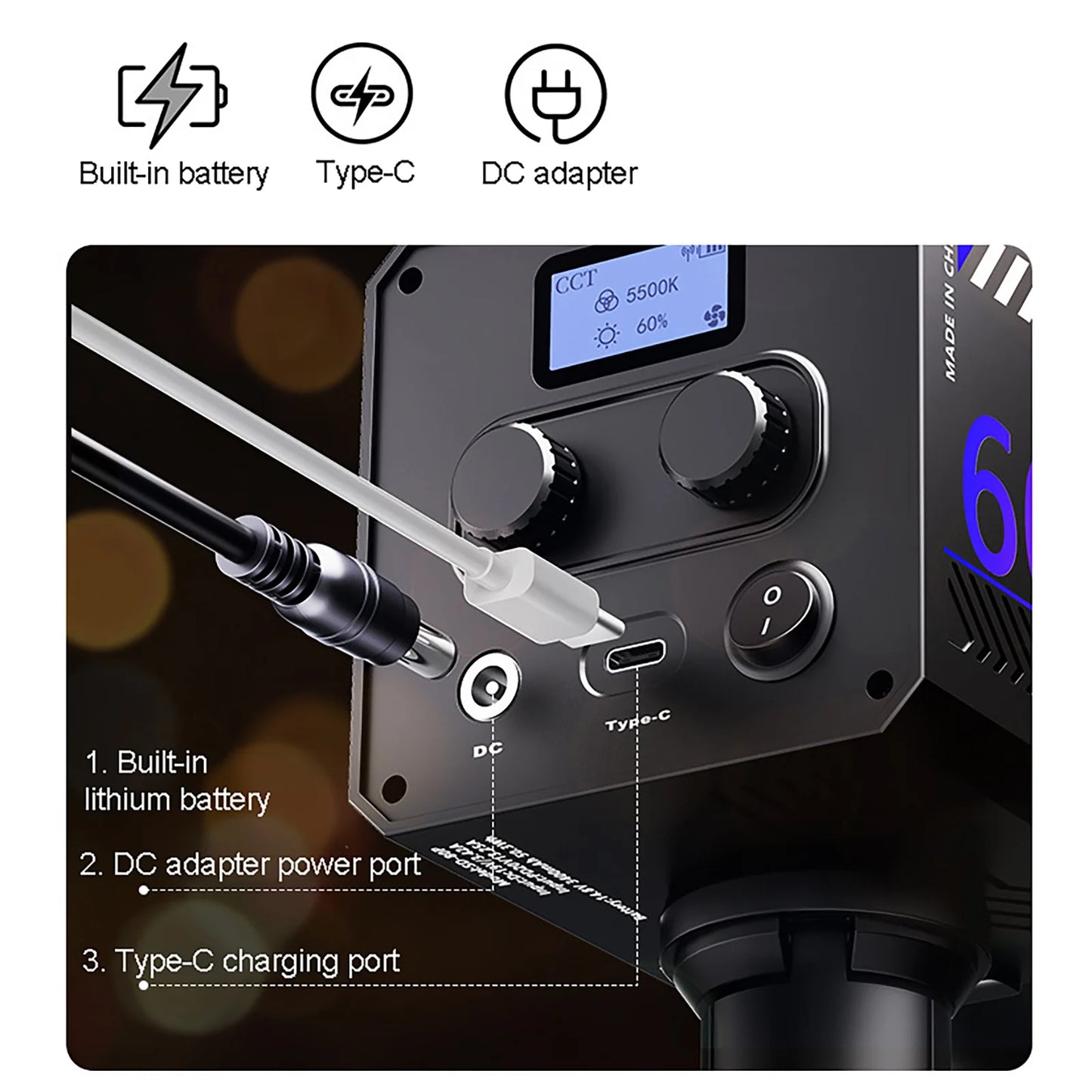 RGB Video Light Portable LED Photography Studio Light with 10000mAh Rechargeable for Vlog Streaming Live Photo Fill Lamp