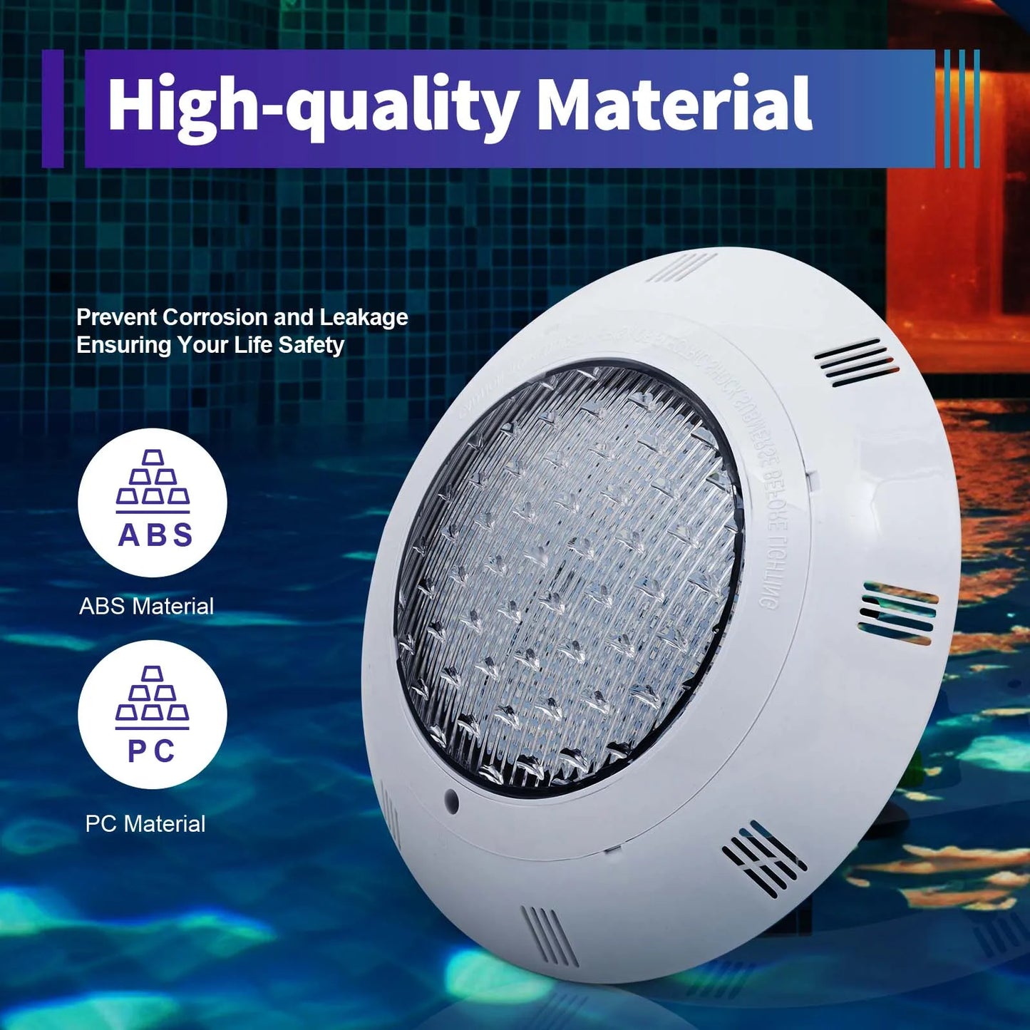 45W RGB LED Underwater Swimming Pool Light IP68 Waterproof 7 Colors Changing Underwater Pool Lights with Remote Control