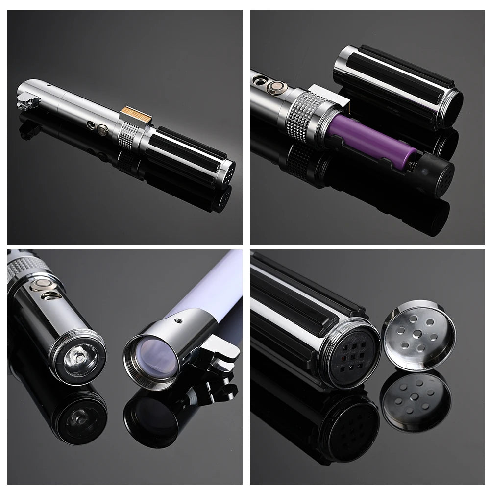 RGB Metal Lightsaber — 14-Color LED Sword with Sound Effects & USB Rechargeable Battery