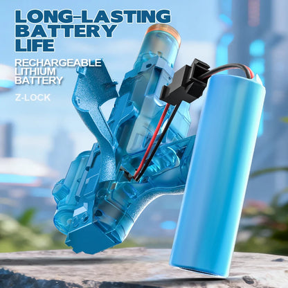 Electric Water Gun Automatic Continuous Firing Squirt Gun Outdoor Toy Long Range Shooting Water Gun with Lights Swimming Toys