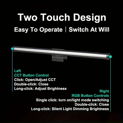 RGB Stepless Dimming LED Monitor Light Bar Eye Protection for Computers Laptops Work Study Game Screen Hanging