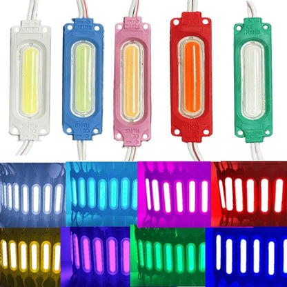 Wholesale 10PCS/lot 12V Multicolour Led Modules COB Light Backlight Shop Banner Waterproof IP65 Christmas Decorations Warm White