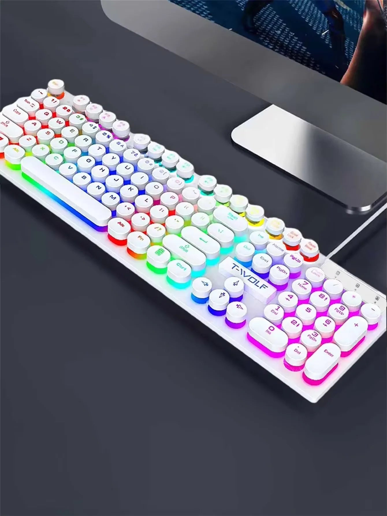RGB Gaming Mechanical Keyboard USB Wired 104 Keys Keyboard Backlit Black Red Blue Light for Computer Laptop Pro Gamer Keyboard